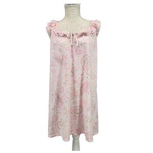 Lauren Ralph Lauren Sleeveless Nightgown Small Floral Pink Romance Cottage Fairy